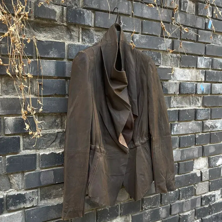 [BUNJANG] DECO High Neck Leather Jacket / [XS~S] DECO 하이넥 레더 여성 자켓