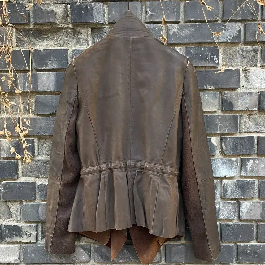 [BUNJANG] DECO High Neck Leather Jacket / [XS~S] DECO 하이넥 레더 여성 자켓