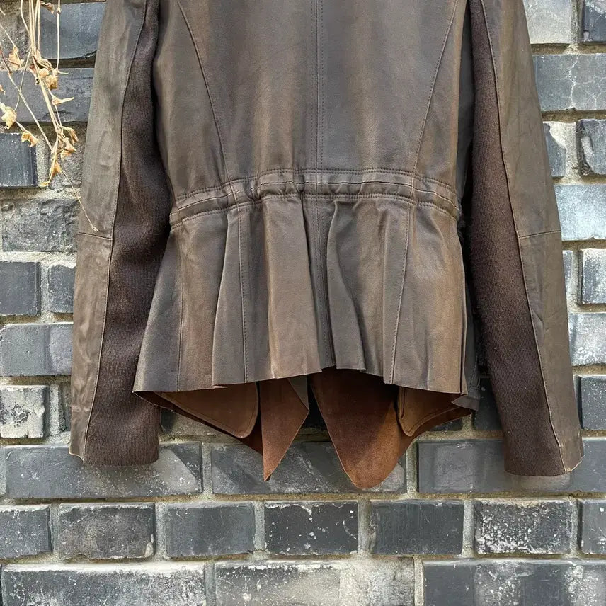 [BUNJANG] DECO High Neck Leather Jacket / [XS~S] DECO 하이넥 레더 여성 자켓