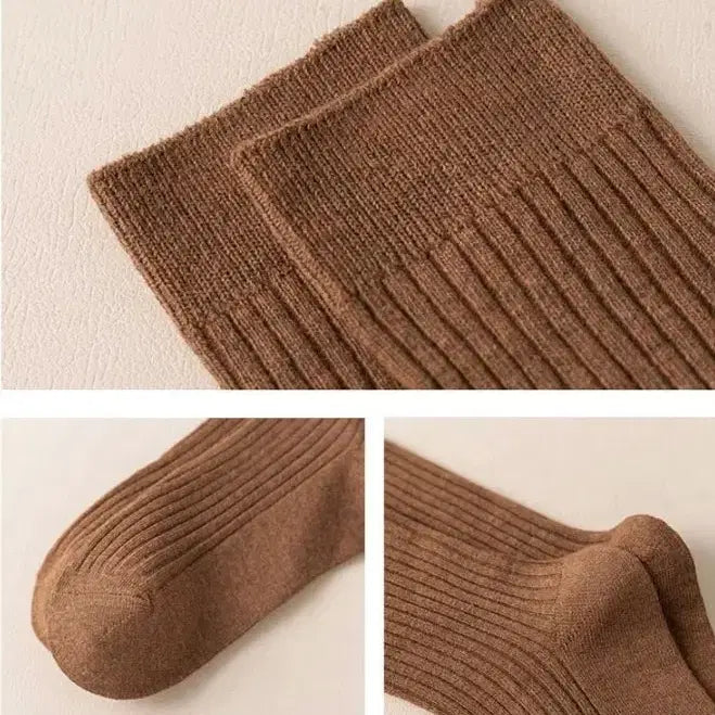 [BUNJANG] Women's Mid-Crew Ribbed Socks Set / [새상품/무료배송]여성 중목 골지 양말 10켤레 양말세트 패션 학생 4계