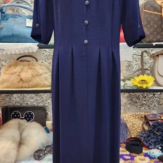 [BUNJANG] PIERRE BALMAIN Wool 100% Navy Dress (Size 66) / PIERRE BALMAIN 피에르발망 모 100% 원피스 (66)