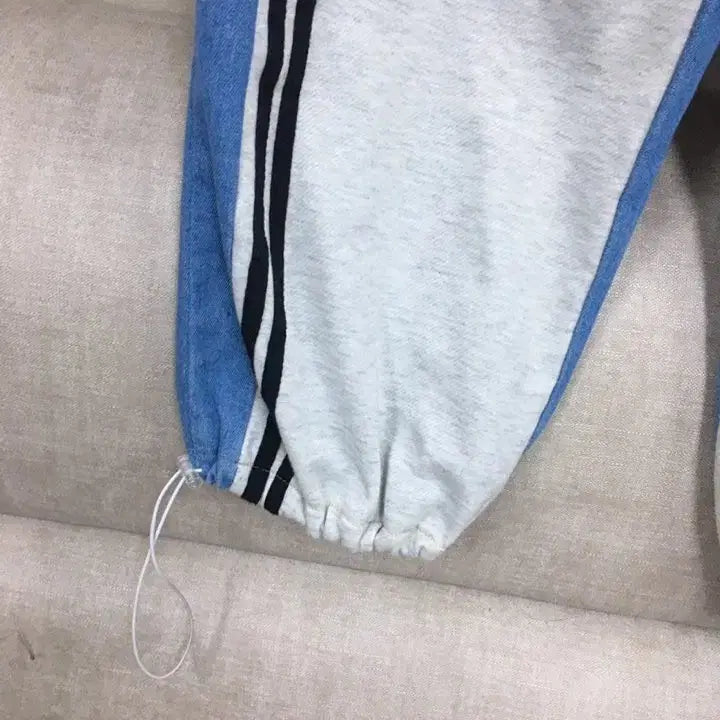 [BUNJANG] Blue Color Block Training Jogger Pants / 블루 배색 허리밴딩 트레이닝 조거 팬츠