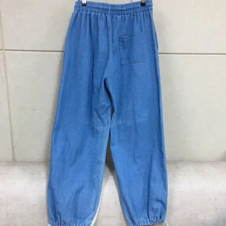 [BUNJANG] Blue Color Block Training Jogger Pants / 블루 배색 허리밴딩 트레이닝 조거 팬츠
