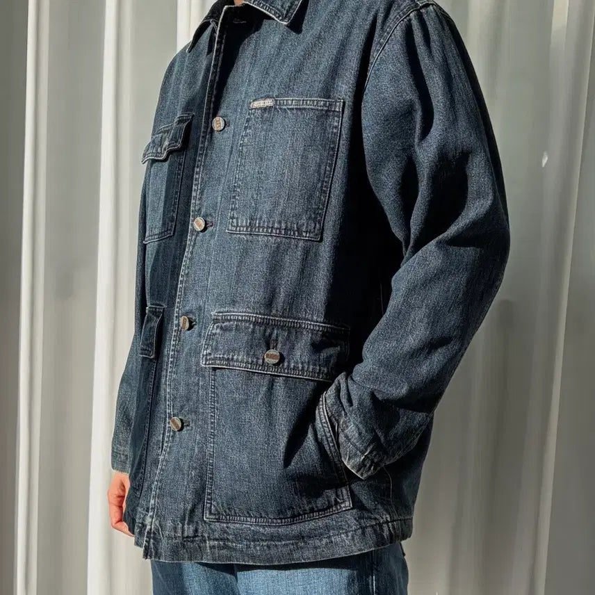 [BUNJANG] Lee 90s Flannel Lined Denim Chore Coat / [M-L]LEE 90s 리 플란넬 라이닝 데님 자켓 초어 코트