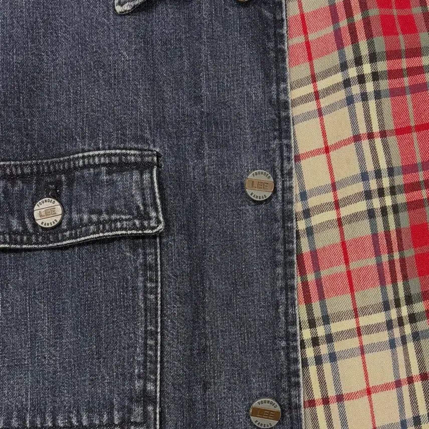[BUNJANG] Lee 90s Flannel Lined Denim Chore Coat / [M-L]LEE 90s 리 플란넬 라이닝 데님 자켓 초어 코트