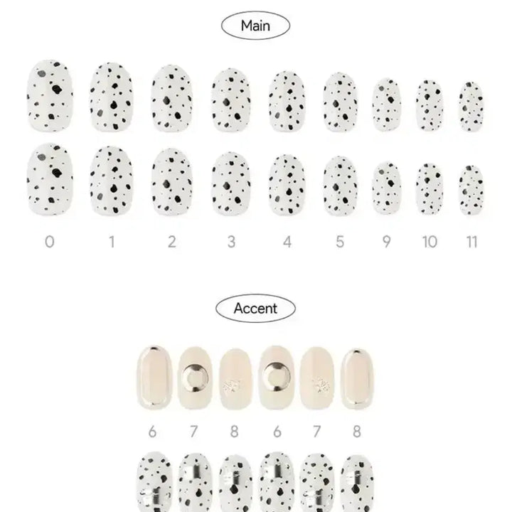 [BUNJANG] Dashing Diva Dotty Black Long Oval Tip Nail / 데싱디바 매직프레스 프리미엄 롱 오발팁 도티블랙