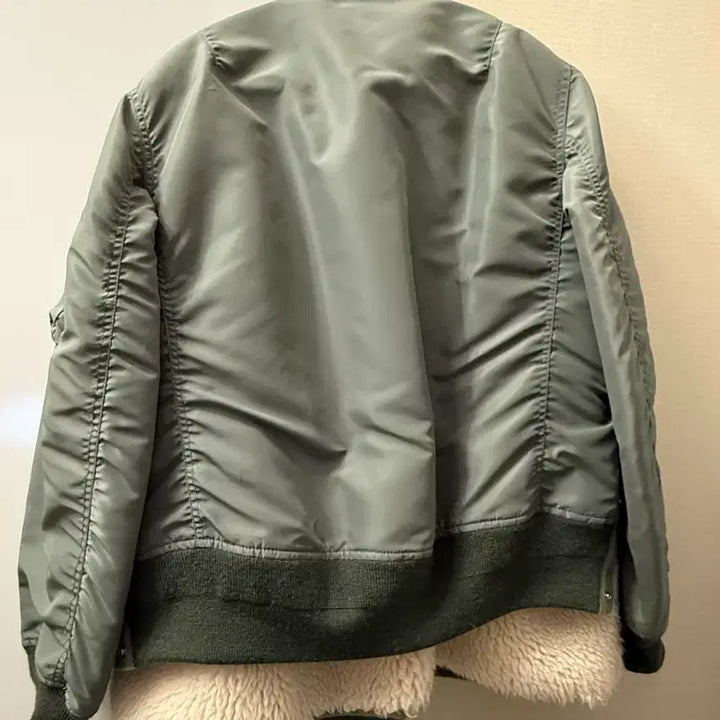 [BUNJANG] Sacai Shearling Khaki Bomber Jacket (Size 2) / 사카이 시어링 카키 봄버 자켓 (2)