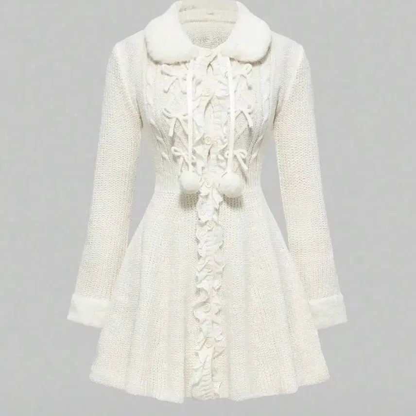 [SOLD OUT] 쉬인 shein 아이보리 퍼 카라 니트 판매 알리 테무 빈티지 에이블리
