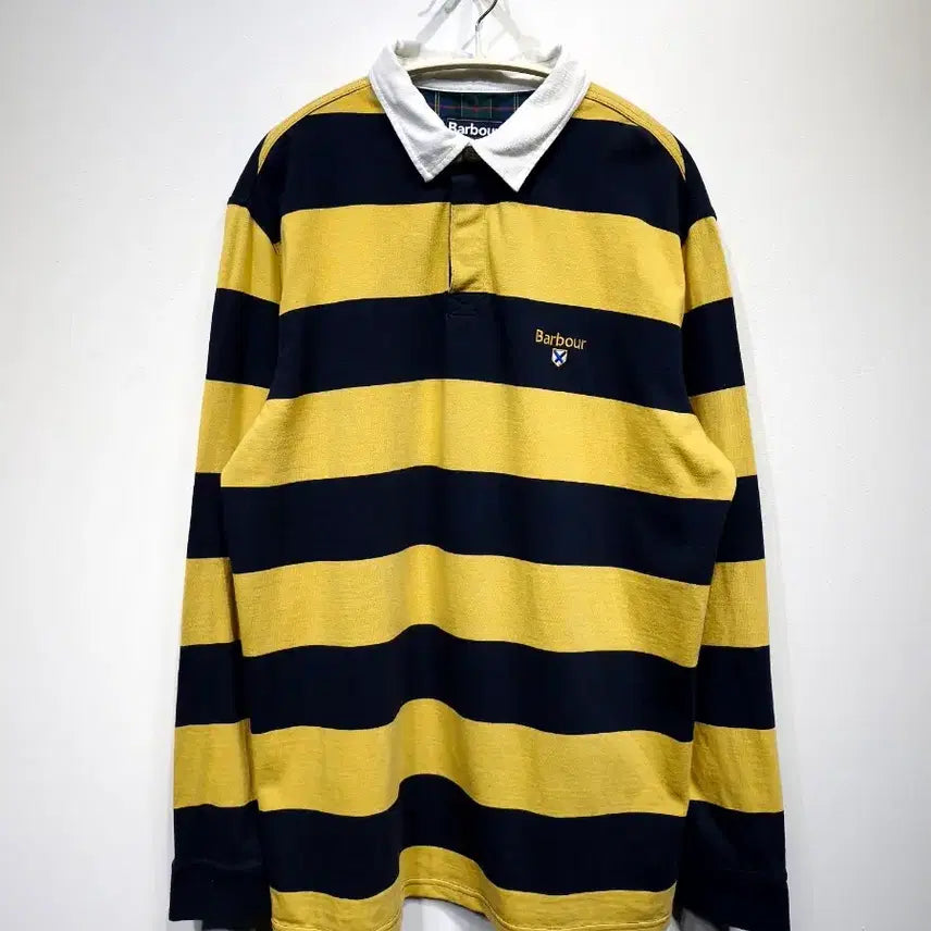 [BUNJANG] Borbour Hollywell Striped Polo Shirt / Borbour 바버 Hollywell 스트라이프 폴로셔츠