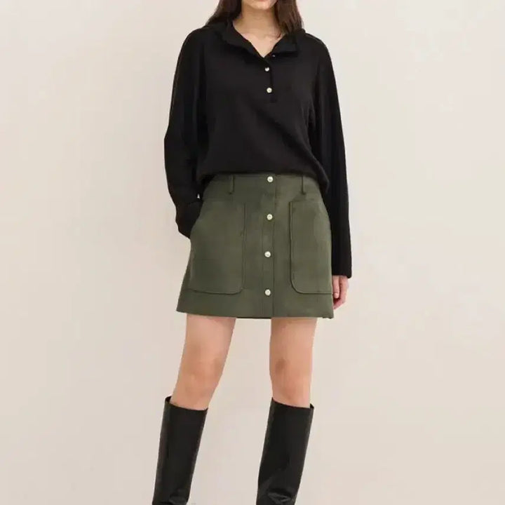 [BUNJANG] SJSJ Suede Mini Skirt / SJSJ 스웨이드 포켓 미니스커트
