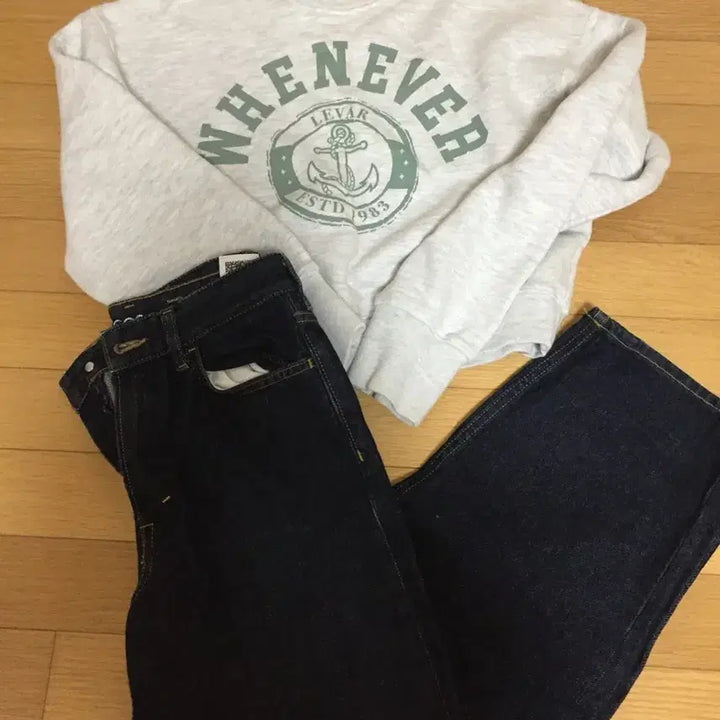 [BUNJANG] Levar Whenever Print Sweatshirt / 르바 whenever print 맨투맨