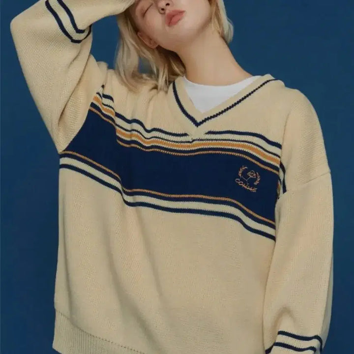 [BUNJANG] Compagno V-Neck Sweater / 꼼파뇨 브이넥 스웨터 새상품