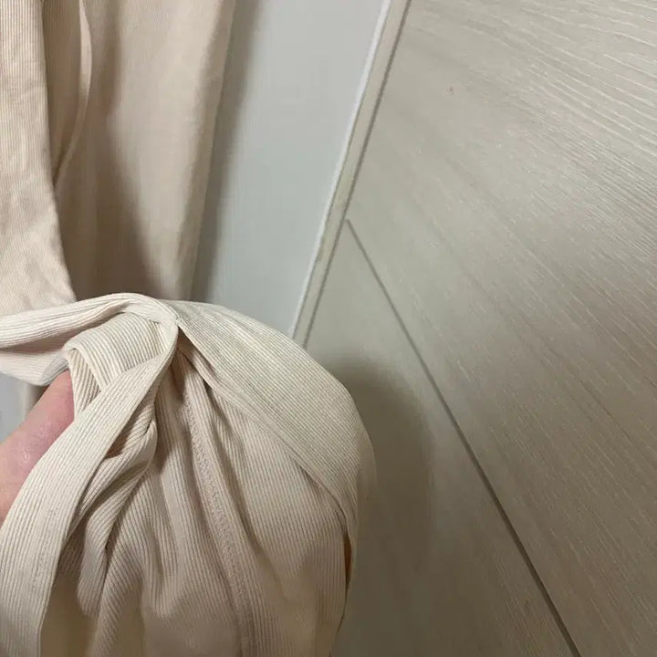 [BUNJANG] Ivory Ribbed Knit Top and Pants Set / 아이보리 골지 반팔티 + 바지 세트