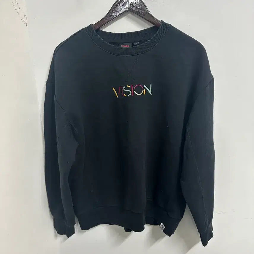 [BUNJANG] VISION Black Men's Sweatshirt / [만원 아라비아빈티지] VISION 비전 블랙 맨투맨 100