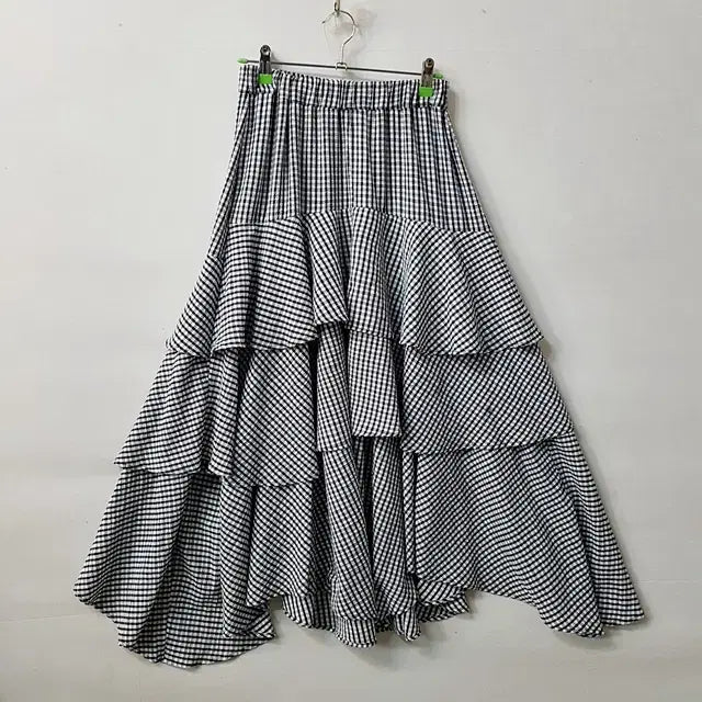 [BUNJANG] Tip Top Check Bending Skirt Black / tip top 체크 밴딩 스커트 블랙