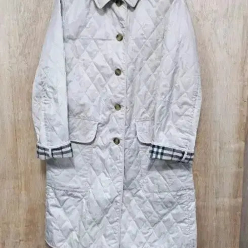 [BUNJANG] Burberry London Quilted Long Coat Ivory / 버버리 퀼팅 롱 버버리 런던 정품 퀼팅 롱 코트  아이보리