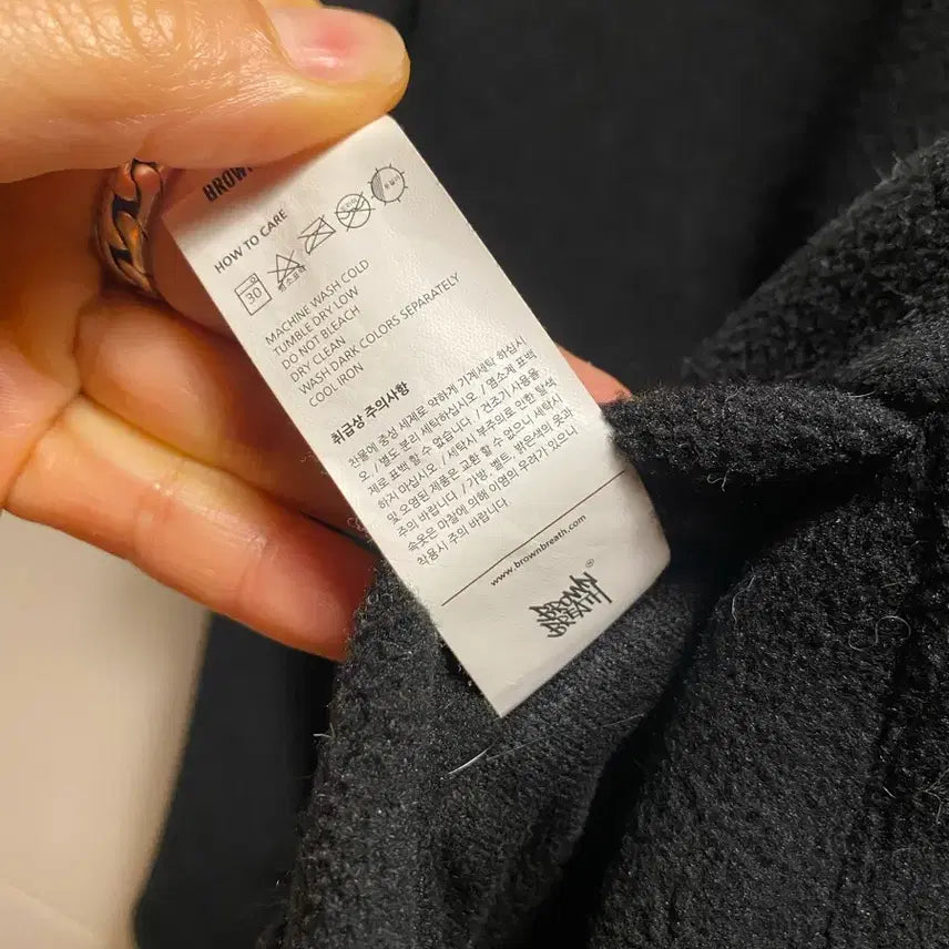 [BUNJANG] Brownbreath Reversible Black Fleece Zip-up Jacket / 브라운브레스  양면 블랙 플리스 집업자켓