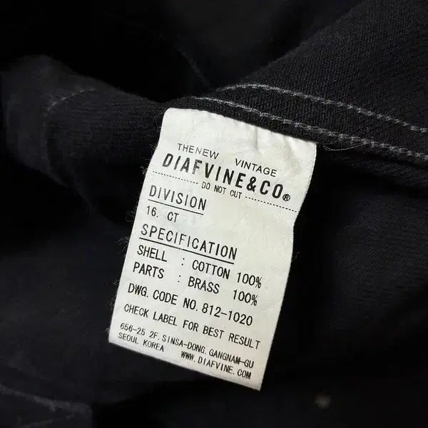 [BUNJANG] DIAPVINE Heavy Cotton Denim Single Coat / 디아프바인 헤비코튼 데님 싱글 코트 PN8078