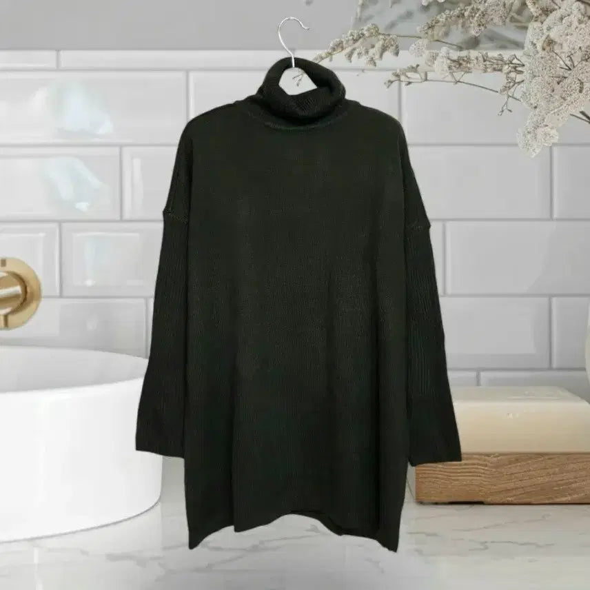 [BUNJANG] Olive Green Turtleneck Knit Sweater / 새상품 여성 니트 55 66 77  터들넥 니트 목폴라 여자 니트 새제품