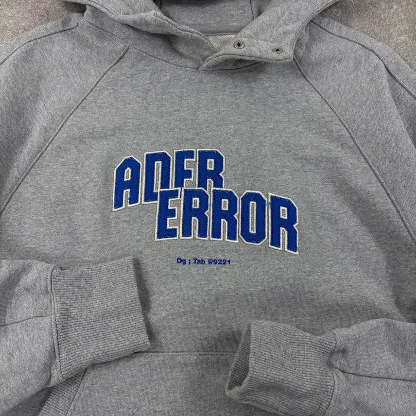 [BUNJANG] Ader Error Og Tab Logo Hoodie Gray / 아더에러 Og Tab 로고 후드티 그레이