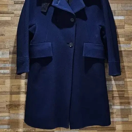 [BUNJANG] Time Cashmere Wool Women's Coat Navy (55) / 타임 핸드메이드 울  캐시미어 여성코트 네이비82(55)