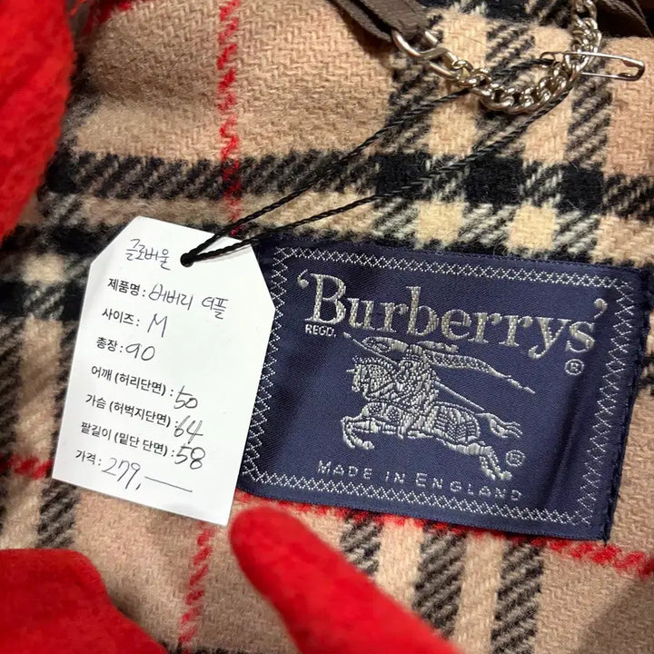 [BUNJANG] Burberry Glover Wool Red Duffle Coat / [M] 버버리 글로버울 레드 더플 코트