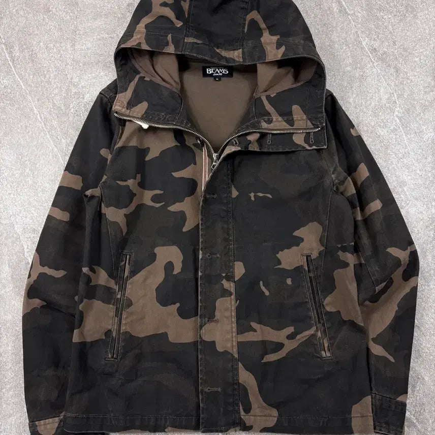 [BUNJANG] BEAMS Camouflage Hooded Jacket / BEAMS 카모플라쥬 후드 자켓