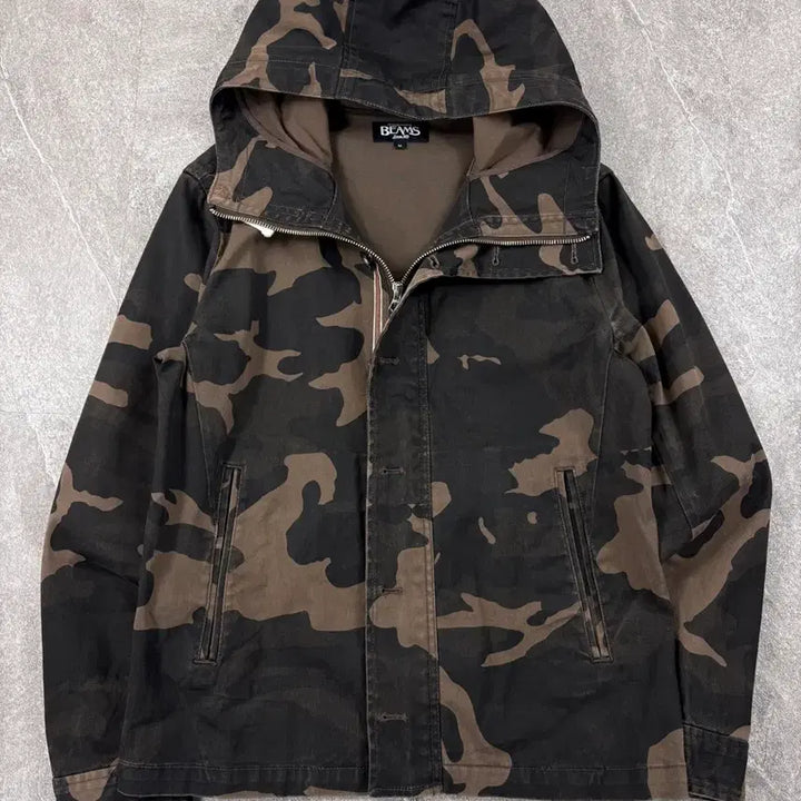 [BUNJANG] BEAMS Camouflage Hooded Jacket / BEAMS 카모플라쥬 후드 자켓