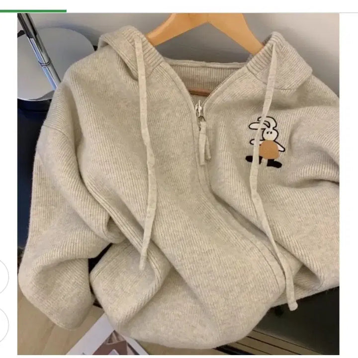 [BUNJANG] Hooded Knit Zip-up Cardigan / 후드스타일 니트 집업 가디건 (무료배송)