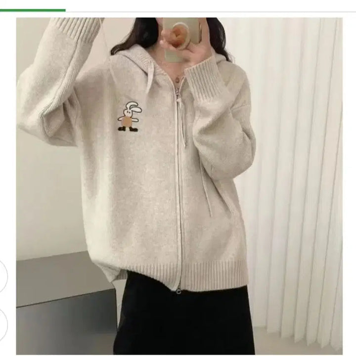 [BUNJANG] Hooded Knit Zip-up Cardigan / 후드스타일 니트 집업 가디건 (무료배송)