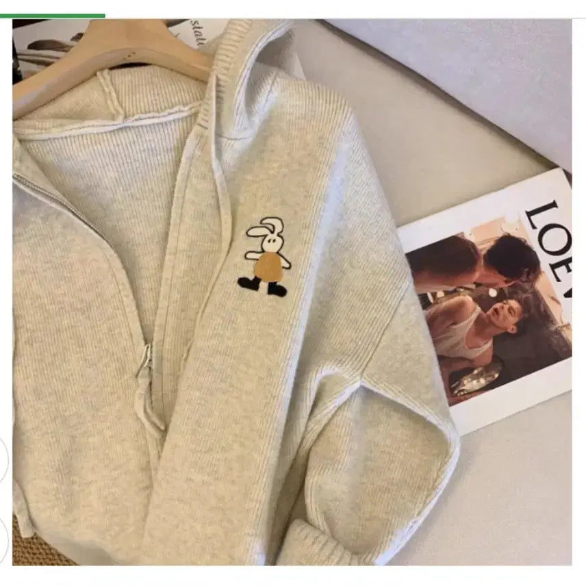 [BUNJANG] Hooded Knit Zip-up Cardigan / 후드스타일 니트 집업 가디건 (무료배송)