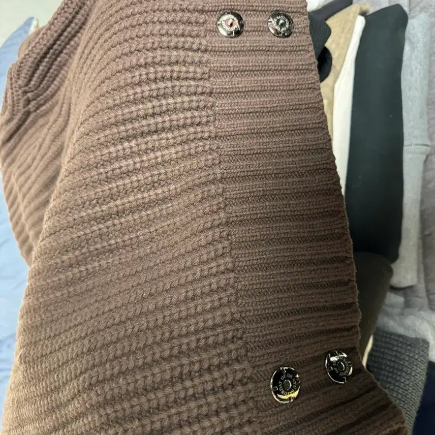 [BUNJANG] STU Brown Knit Zip-Up Cardigan / STU 브라운 니트 짚업