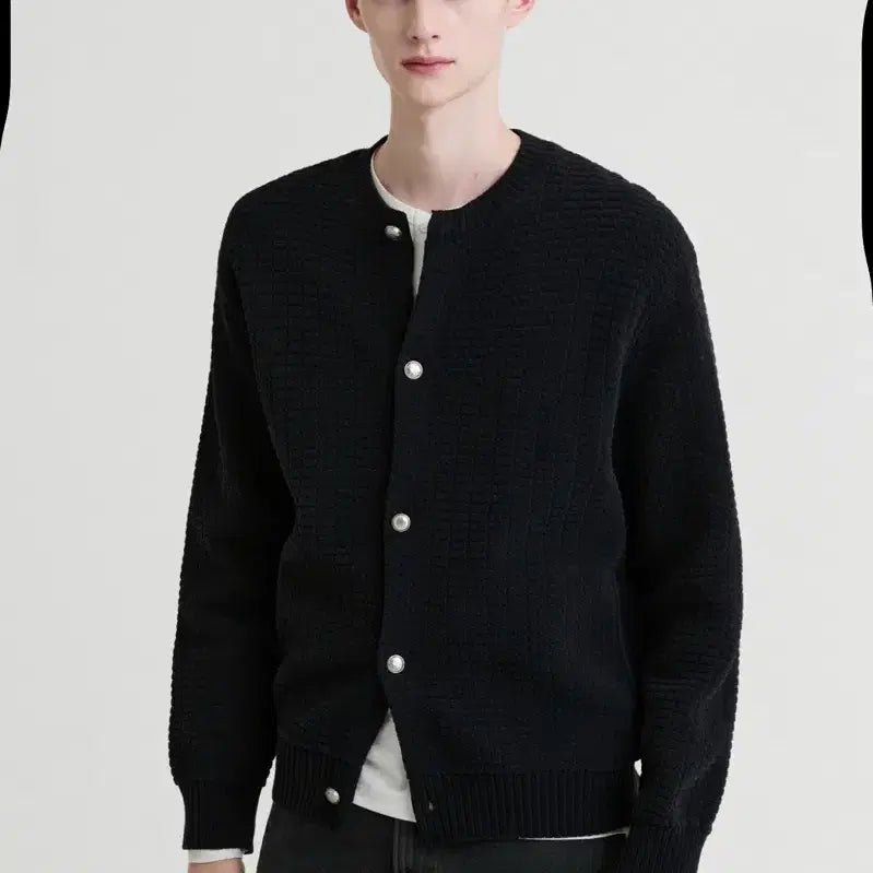 [BUNJANG] Time Homme Textured Knit Cardigan / 타임옴므 텍스처 니트 가디건 새상품 100