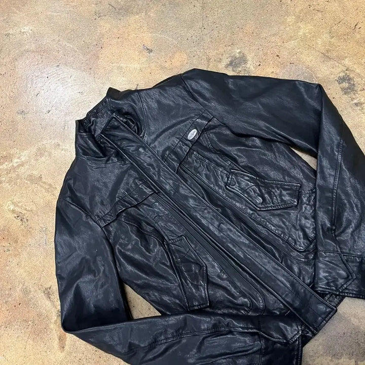 [BUNJANG] Buckaroo Black Leather Rider Jacket / [정품/S] 버커루 블랙 가죽 자켓 라이더 스타일