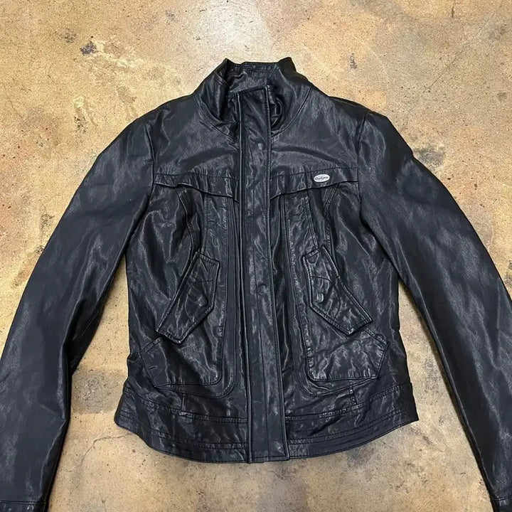 [BUNJANG] Buckaroo Black Leather Rider Jacket / [정품/S] 버커루 블랙 가죽 자켓 라이더 스타일