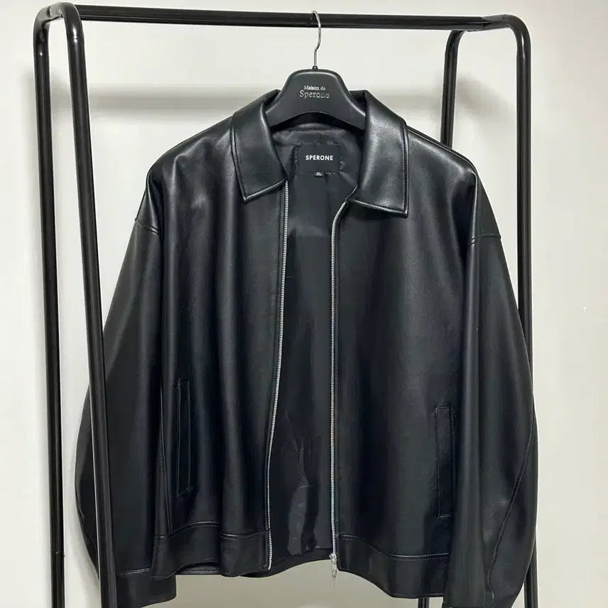 [BUNJANG] Sperone Fox Leather Oversized Single Jacket XL / 스페로네 폭스 레더 오버핏 싱글자켓 XL
