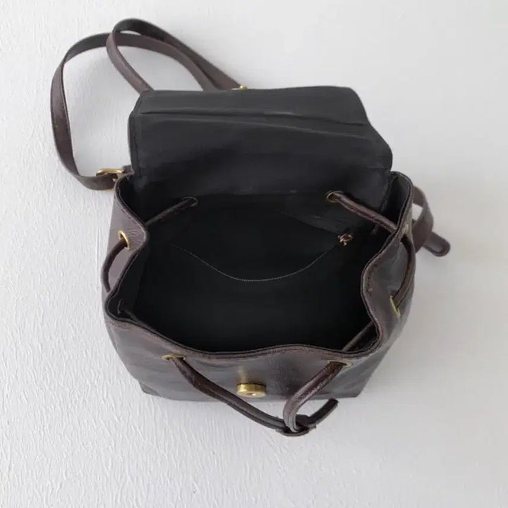 [BUNJANG] Shift8 Vintage Square Mini Leather Backpack / 지그재그(시프트에잇) 빈티지 스퀘어 미니 레더 백팩/복조리 가방