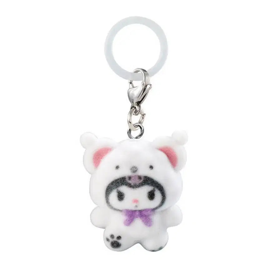 [BUNJANG] Sanrio Kuromi Snow Keychain / 산리오 후와후와 스노우 메지루시 키링 가챠-쿠로미