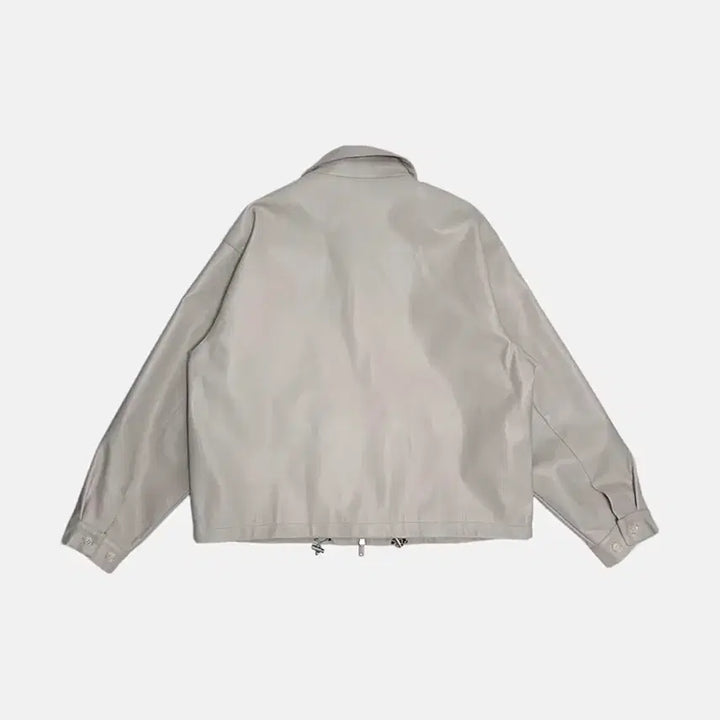 [BUNJANG] Ironic Porno Two-Way Collar Vegan Leather Jacket / 아이러니포르노 투웨이 카라넥 비건레더 자켓 (공용