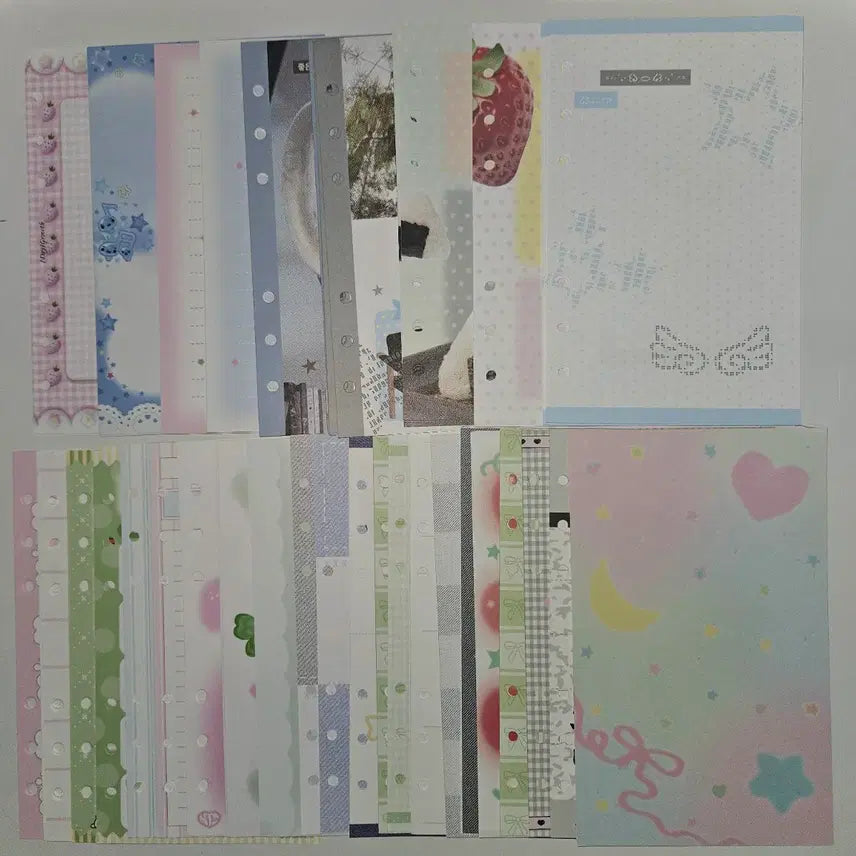 [BUNJANG] Assorted A6 Diary Inserts Bundle Set / 다꾸 A6 다이어리 속지 소분 101장 일괄