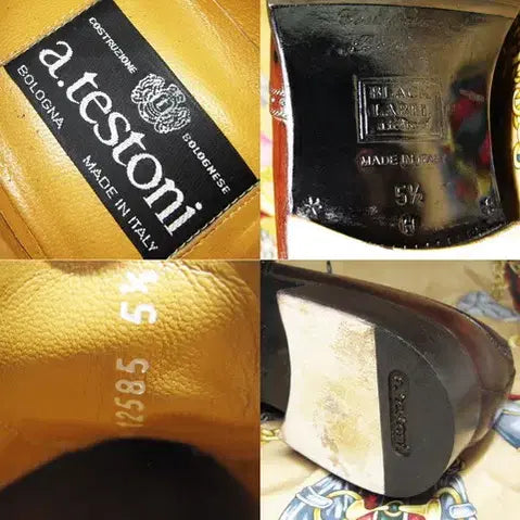 [BUNJANG] A. Testoni Black Label Calfskin Wingtip Oxford Shoes / 이태리명품 아테스토니 블랙라벨 카프스킨 윙팁 옥스포드 250 255