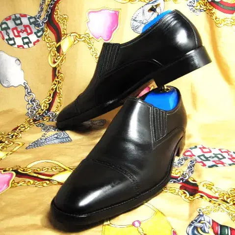 [BUNJANG] A. Testoni Black Label Calfskin Straight Tip Loafers / 이태리명품 아테스토니 블랙라벨 블랙카프 스트레이트팁  로퍼 265