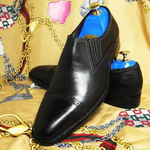 [BUNJANG] A. Testoni Black Label Calfskin Straight Tip Loafers / 이태리명품 아테스토니 블랙라벨 블랙카프 스트레이트팁  로퍼 265