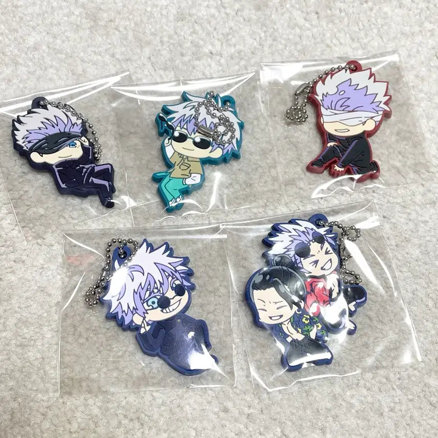 [BUNJANG] Jujutsu Kaisen Gojo Satoru &amp; Geto Suguru Rubber Straps Bundle Set / (일괄) 주술회전 고죠 사토루 데포라바 데포르메 러버스트랩 가챠 게토