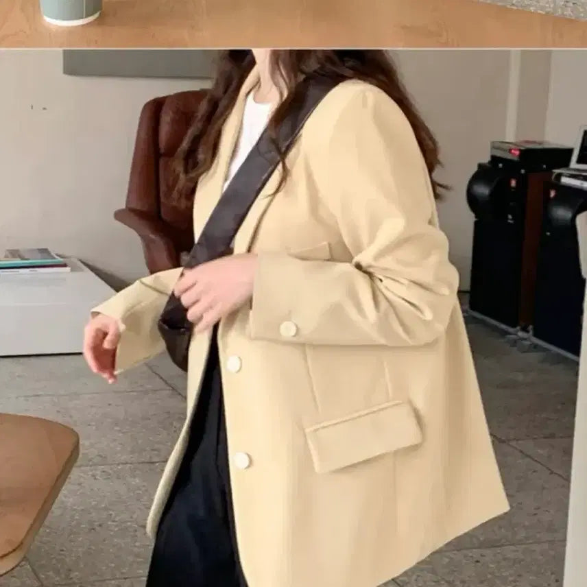 [BUNJANG] Shopperland Pastel Around Loose Fit Jacket Daisy Yellow / [쇼퍼랜드] 파스텔 어라운드 루즈핏 자켓 데이지 옐로우