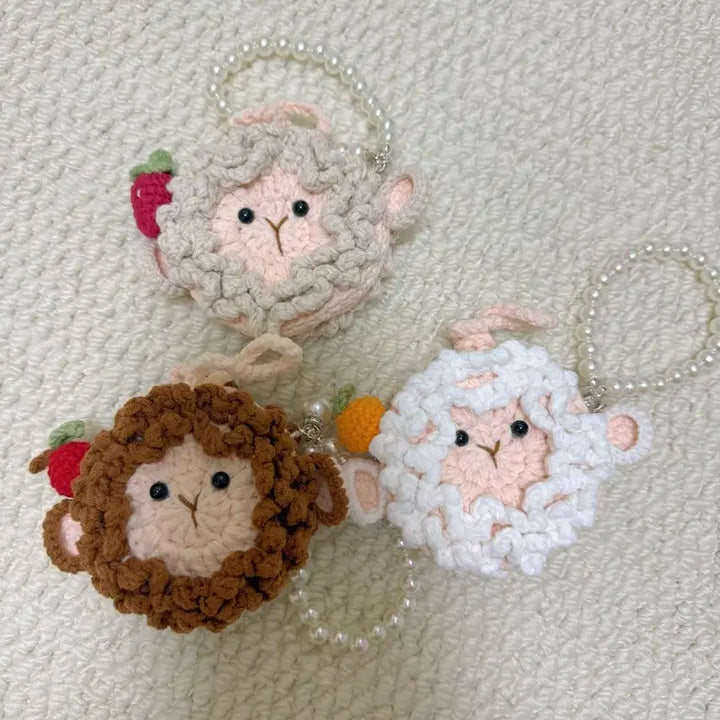 [BUNJANG] Handmade Crochet Sheep Airpods/Buds Case Keyring / 핸드메이드 코바늘 초특가 양 에어팟 버즈 케이스 키링 장식 개당 가격