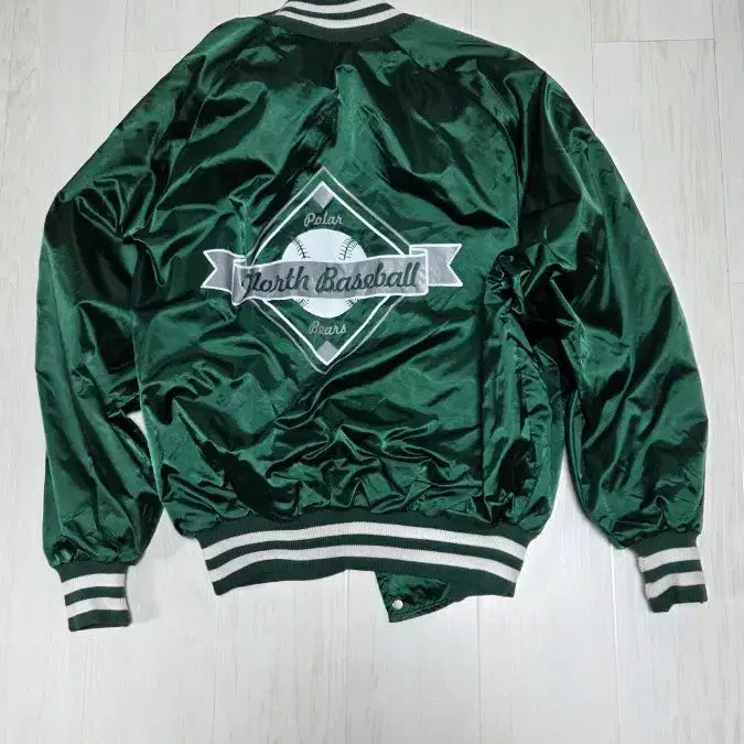 [BUNJANG] DeLONG Green Varsity Jacket / DeLONG 그린색 바시티 자켓