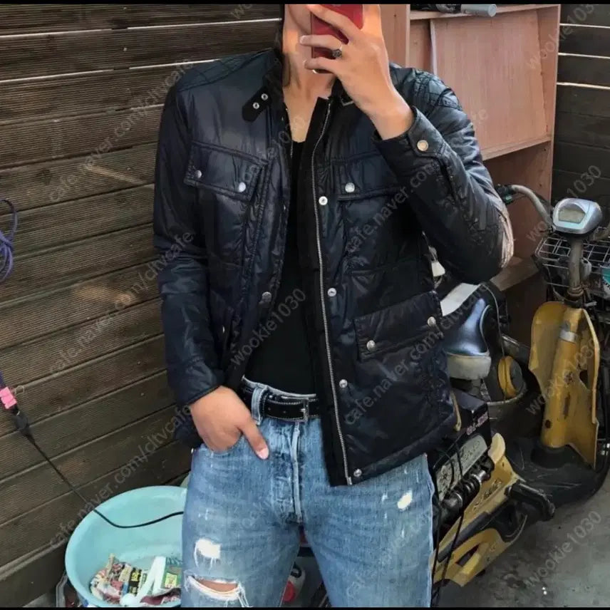 [BUNJANG] BEAMS Quad Pocket Two-Way Biker Jacket S / 빔즈 쿼드포켓 투웨이 바이커 자켓 S