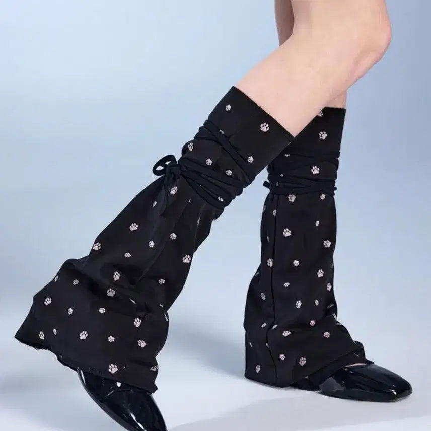 [BUNJANG] Black Ballet Leg Warmers with Straps / 새상품)블랙 발토시 발 워머 발레 레그워머/스트랩워머