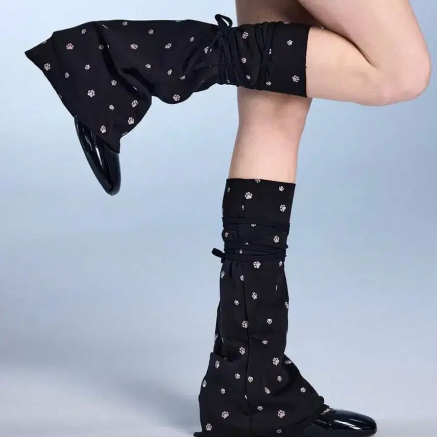 [BUNJANG] Black Ballet Leg Warmers with Straps / 새상품)블랙 발토시 발 워머 발레 레그워머/스트랩워머